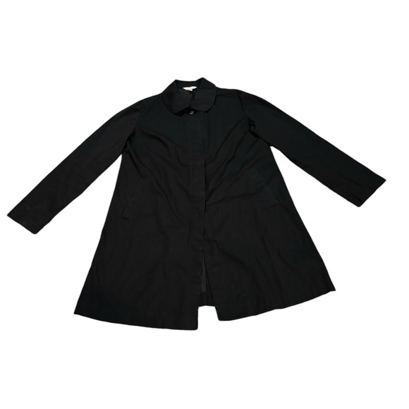 Garnet Hill Trench Coat‎ Black Size Medium - Picture 1 of 9